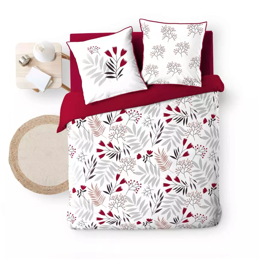 Funda Nórdica y dos fundas para almohadas algodón bio (260 cm) Clémence Blanco 5