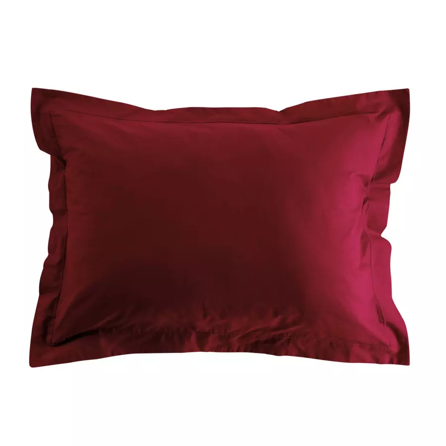 Funda de almohada rectangular en algodón bio (70 cm) Biolina Burdeos 5