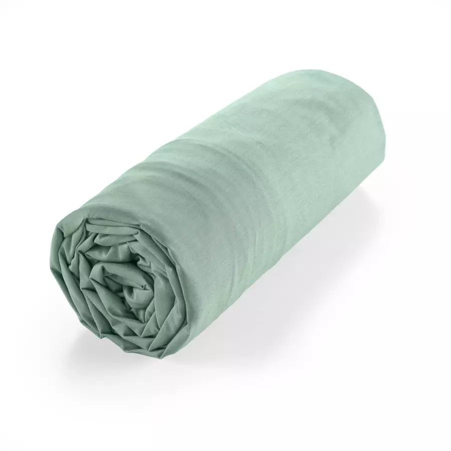 Drap housse coton bio (180 cm) Biolina Vert sauge 5