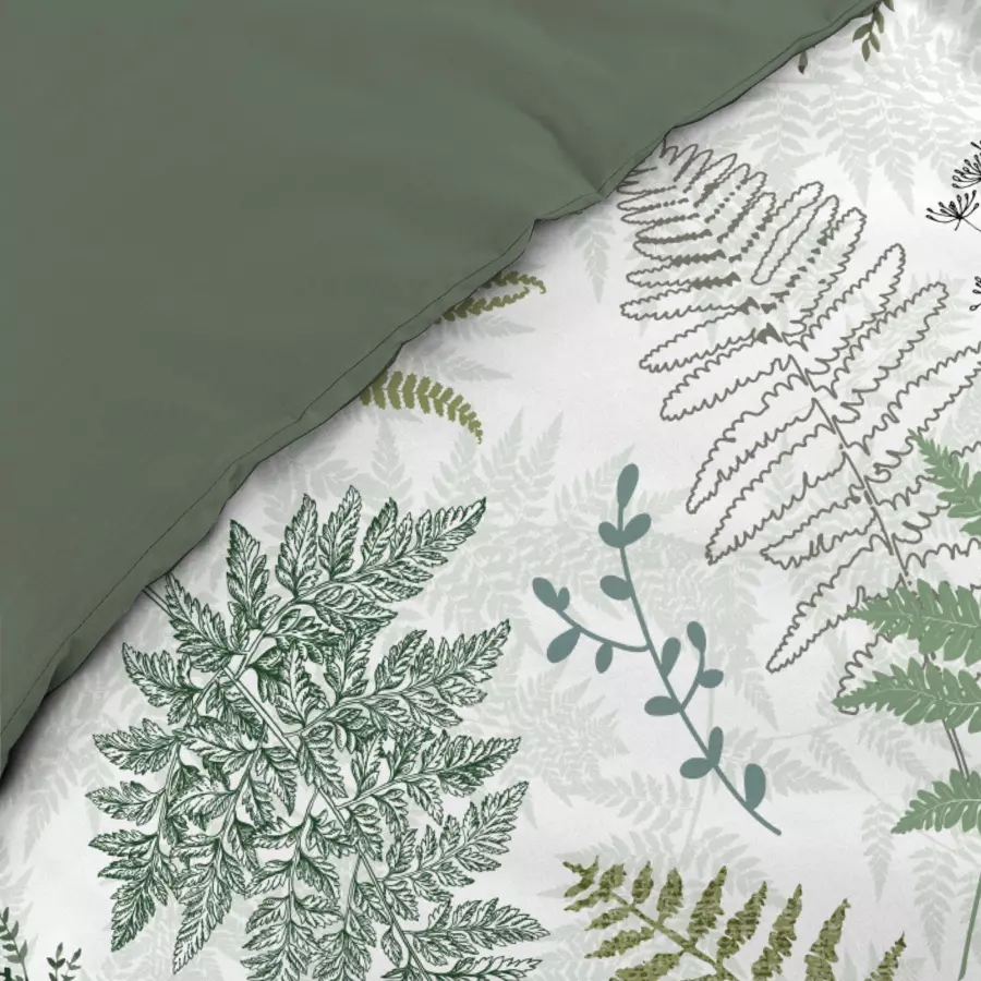 Housse de couette et deux taies gaze de coton (260 cm) Verveine Verte 4