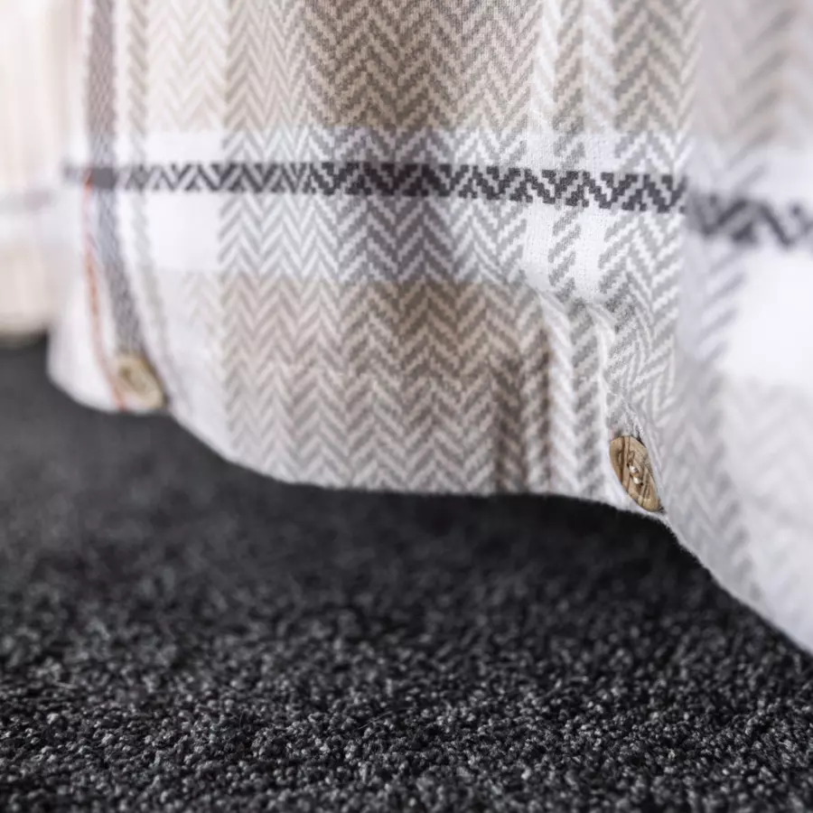 Housse de couette flanelle de coton (260 cm) Théa motif Grise 4