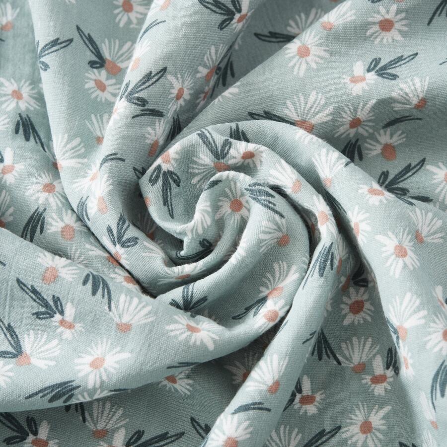 Funda para almohada rectangular en gasa de algodón (70 cm) Marguerite Azul  4