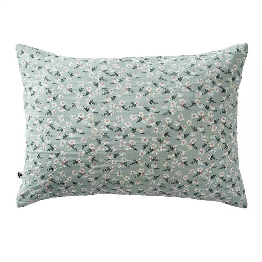 Funda para almohada rectangular en gasa de algodón (70 cm) Marguerite Azul  5
