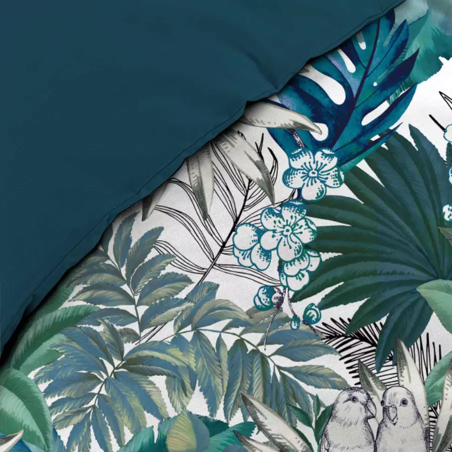 Funda Nórdica y dos fundas para almohadas en percal (240 cm) Colibri Azul 4