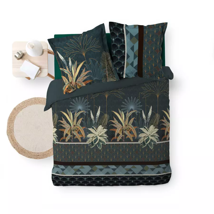 Funda Nórdica y dos fundas de almohada en algodón (260 cm) Floriana Verde 5