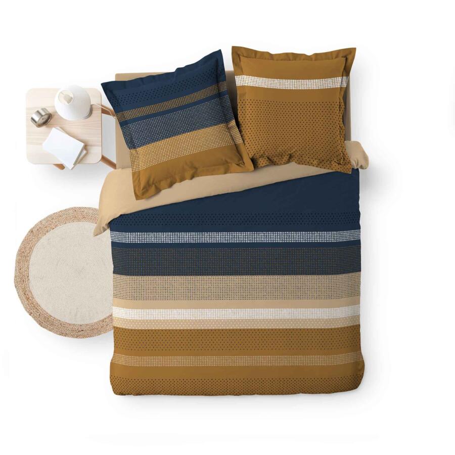 Funda Nórdica y dos fundas para almohadas algodón (240 cm) Masai Azul 5