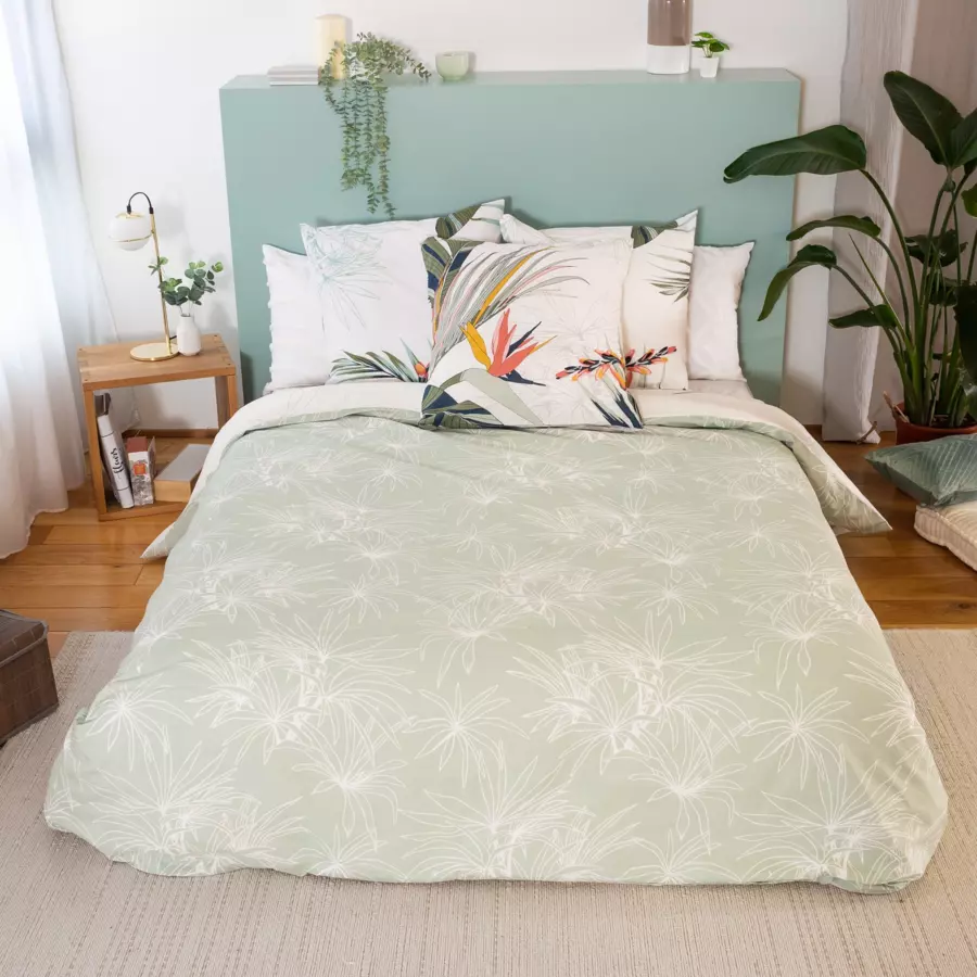 Funda Nórdica y dos fundas para almohada en algodón (240 cm) Gala Blanco 4