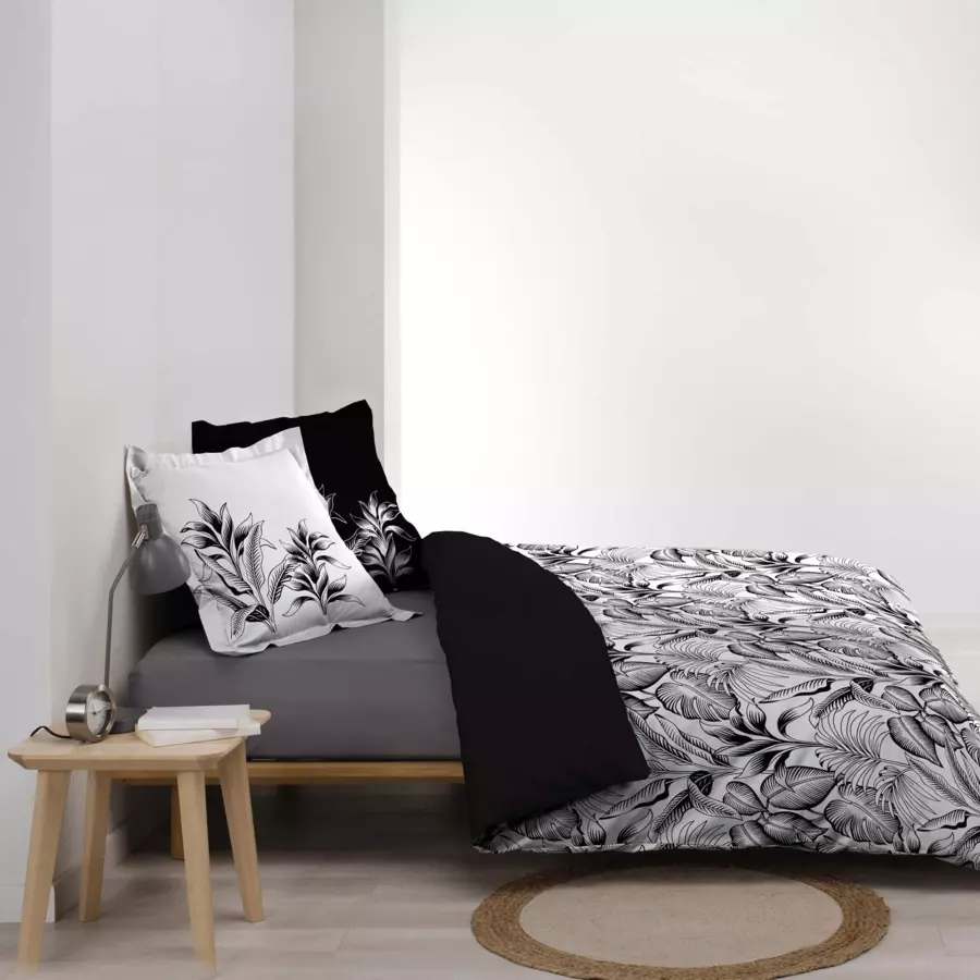 Funda Nórdica y dos fundas en percal de algodón (240 cm) Cabana Negro 4