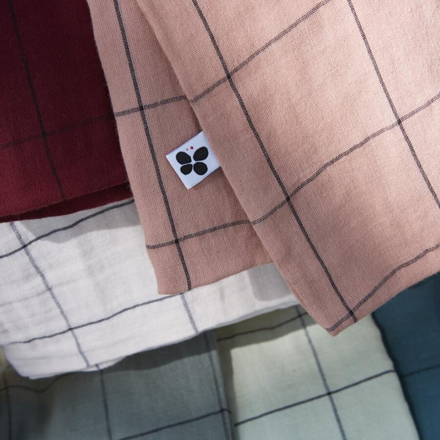 Funda de almohada cuadrada en en gasa de algodón (60 cm) Gaïa Match Rosa palo 4
