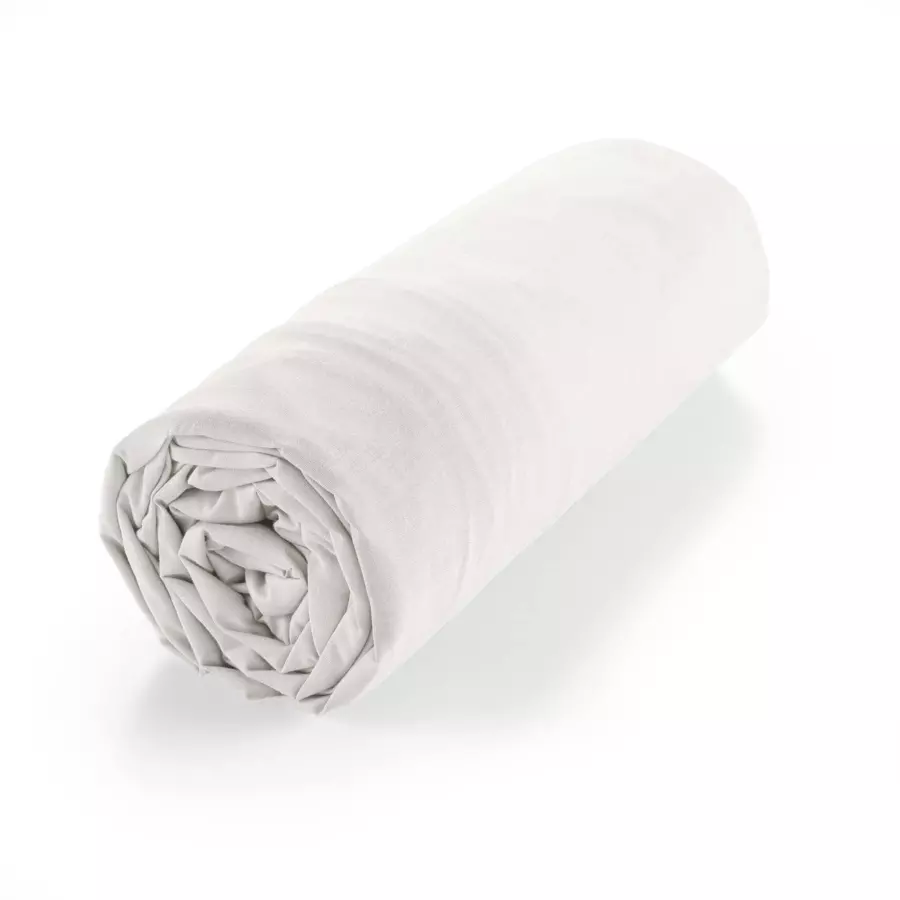 Drap housse coton bio (140 cm) Biolina Blanc 5