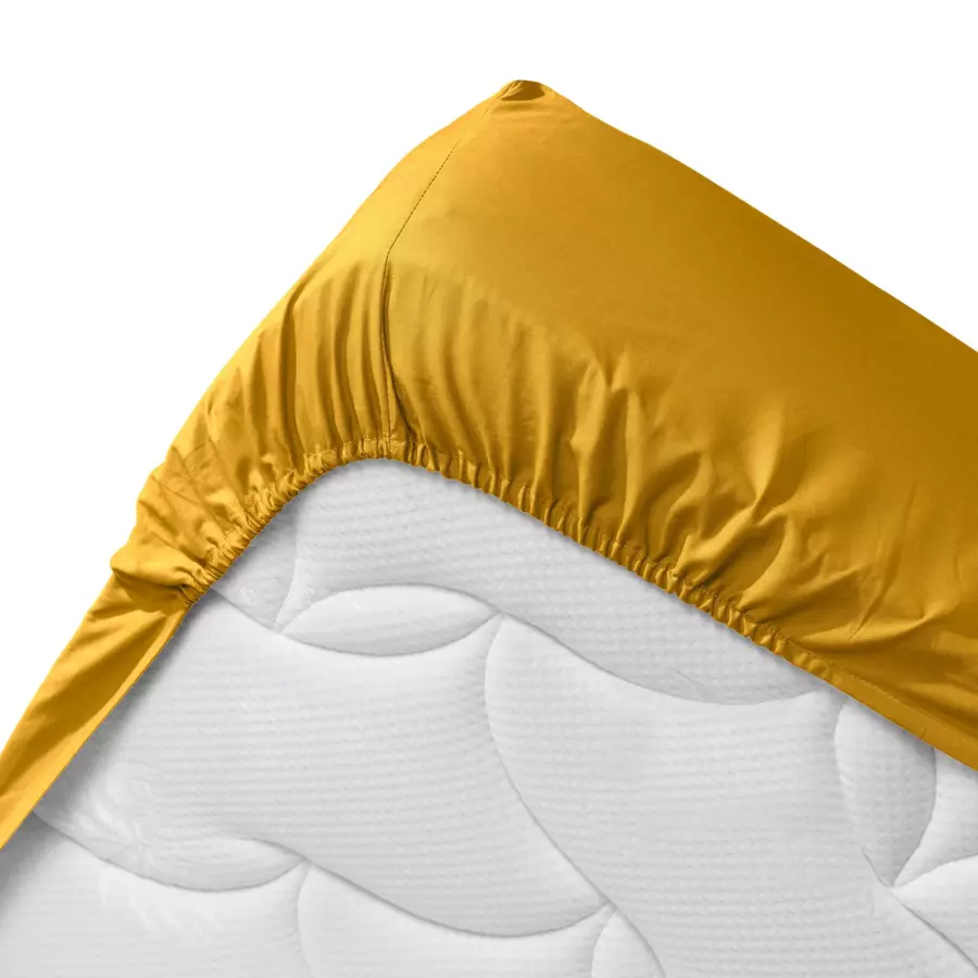 Drap housse coton bio (180 cm) Biolina Jaune ocre 5