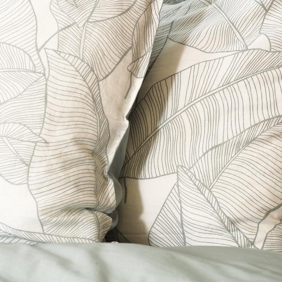 Bettwäsche aus Baumwolle und Leinen (240 cm) Pampelune Grün 4