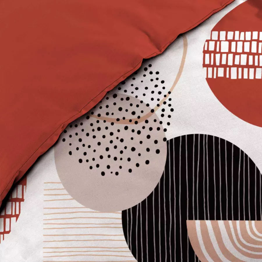 Funda Nórdica y dos fundas para almohadas algodón (240 cm) Twistine Rojo 4