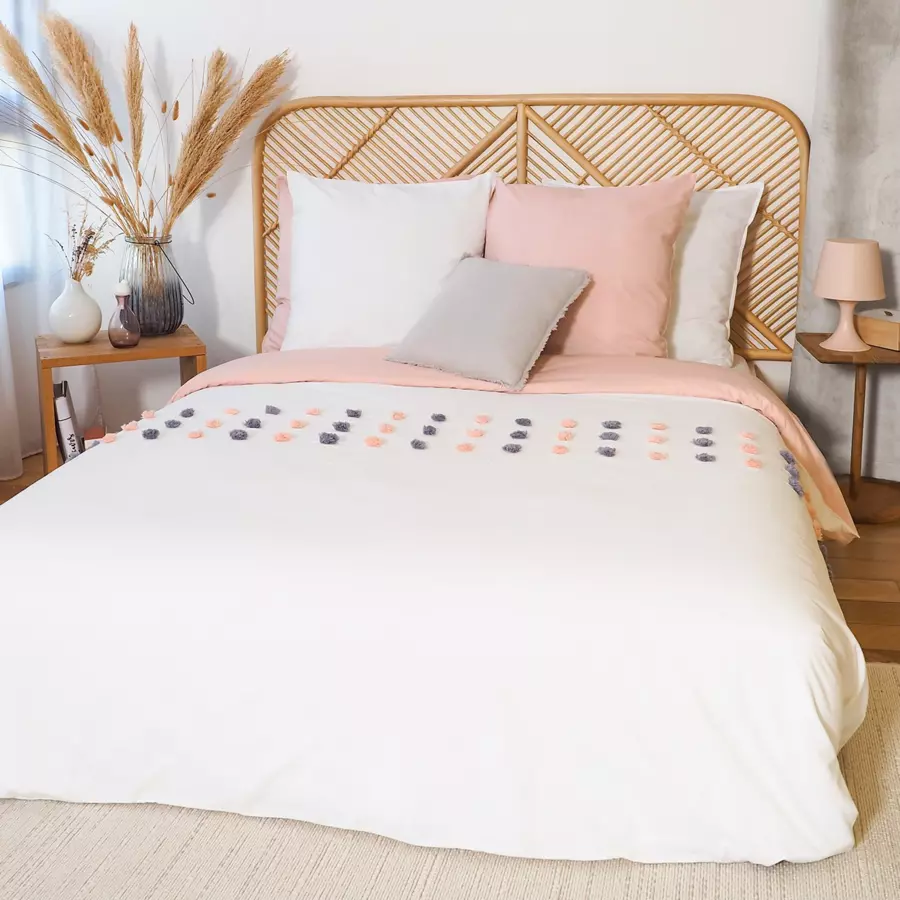Funda Nórdica y dos fundas para almohada en algodón (240 cm) Poupie Blanco 5