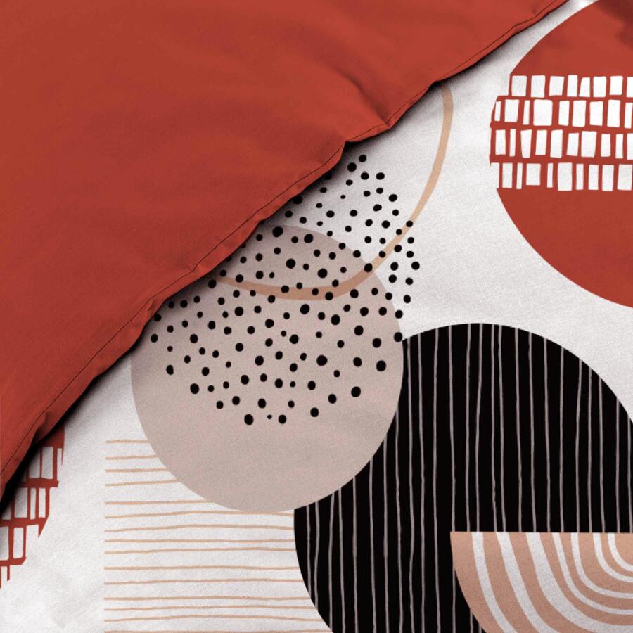 Funda Nórdica y dos fundas para almohadas algodón (260 cm) Twistine Rojo 4