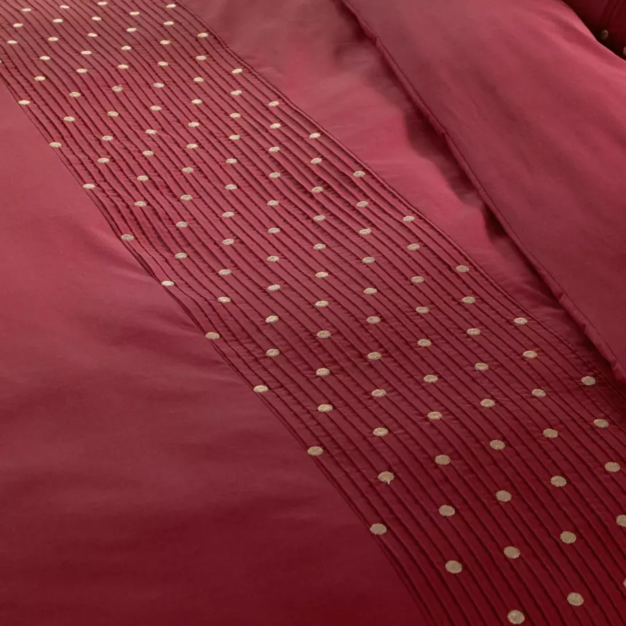 Funda nórdica  con bordados en algodón (240 cm) Agathe Burdeos 4