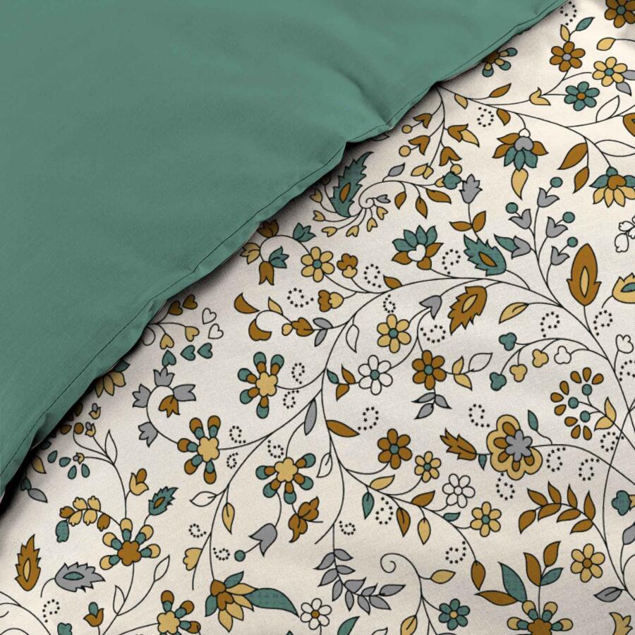 Funda Nórdica y dos fundas para almohadas algodón bio (240 cm) Fleurine Amarillo 4