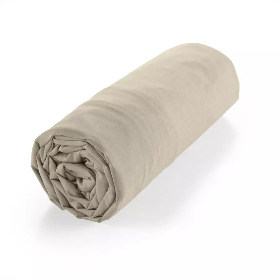 Drap housse coton bio (90 cm) Biolina Taupe 5