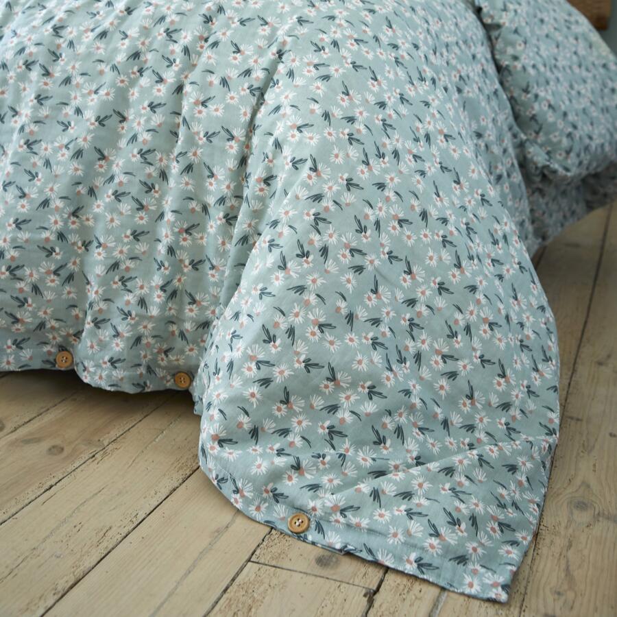 Bettbezug aus Baumwoll-Gaze (260 cm) Marguerite Blau 4