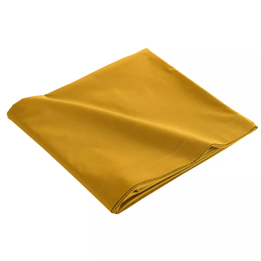 Drap plat coton bio (180 cm) Biolina Jaune ocre 4