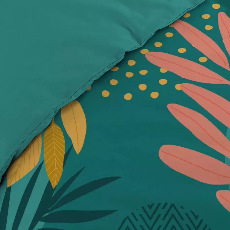Funda Nórdica y dos fundas de almohada en algodón (240 cm) Aurelyne Azul 4
