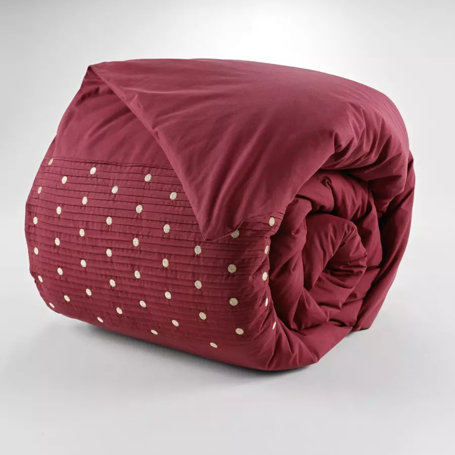 Funda nórdica  con bordados en algodón (200 cm) Agathe Burdeos 5