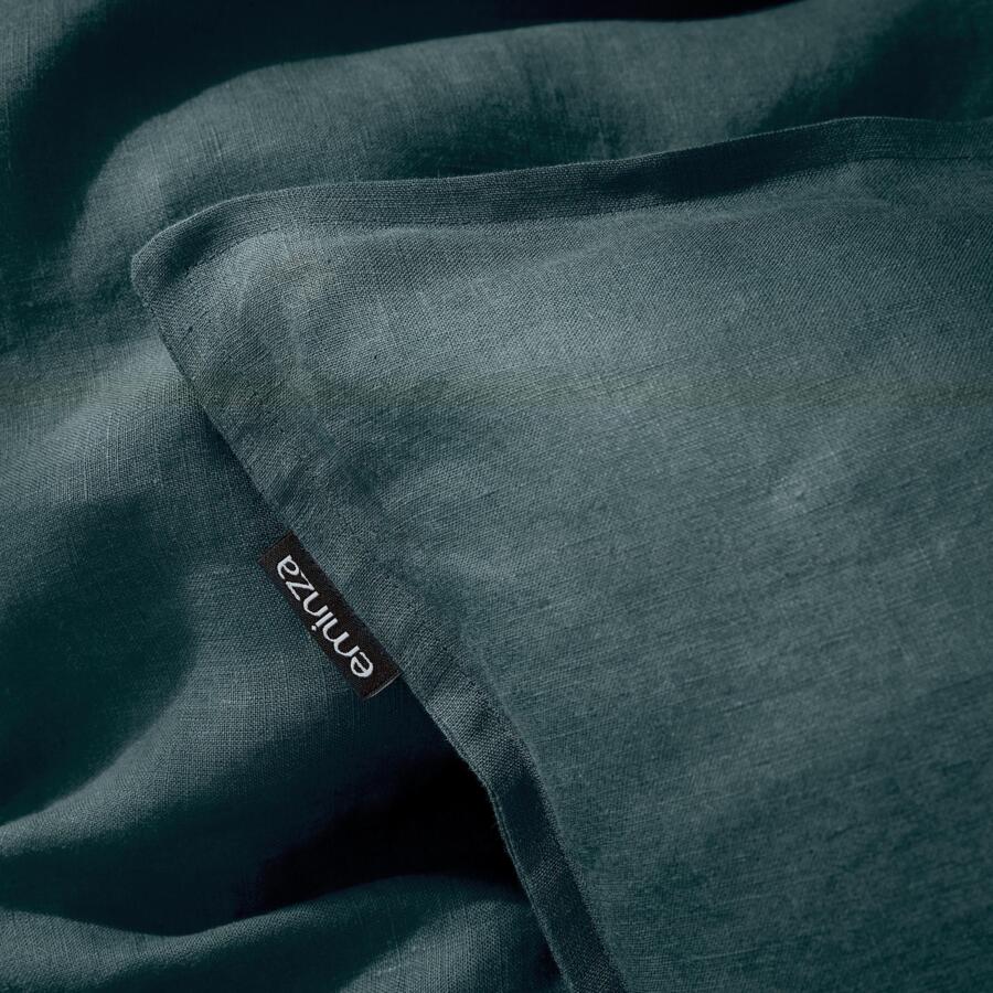 Funda de almohada cuadrada en lino lavado (80 cm) Louise Gris pizarra 4