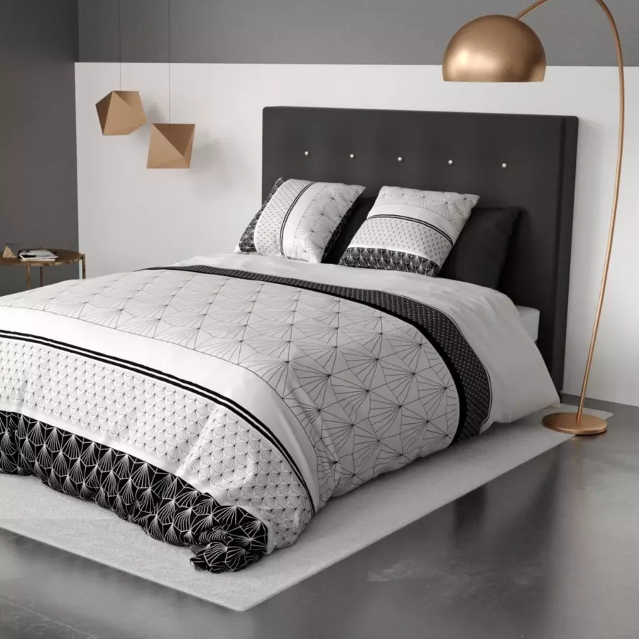 Housse de couette et deux taies coton (240 cm) Casta Blanche 4