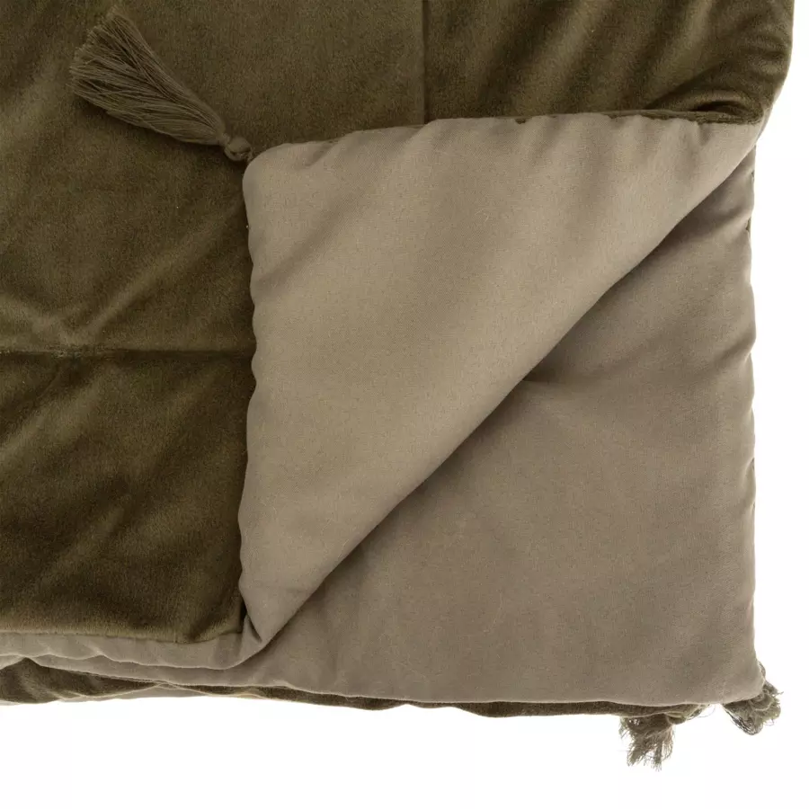 Edredon velours (80 x 180 cm) Sonia Vert kaki 4