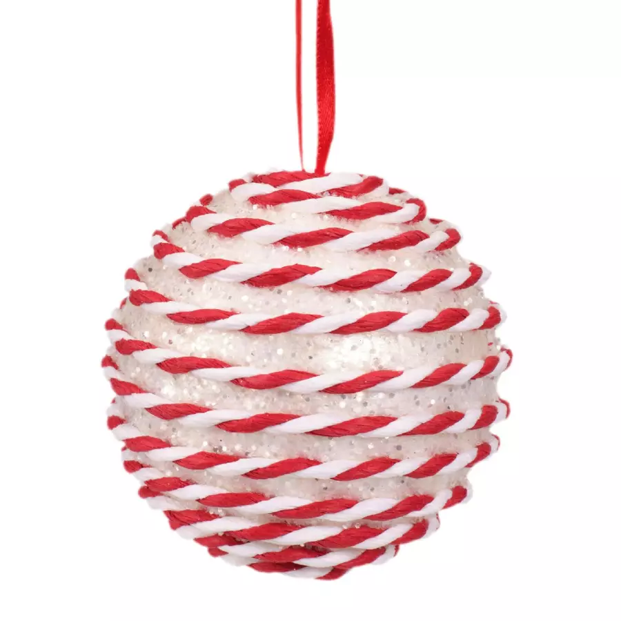 Lot de 12 boules de Noël (D80 mm) Emina Rouge 5