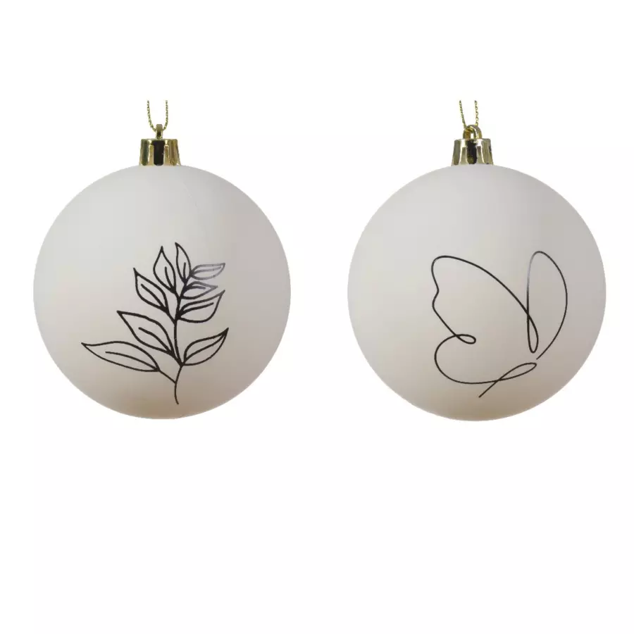 Lot de 12 boules de Noël (D80 mm) Sophia Blanc laine 4