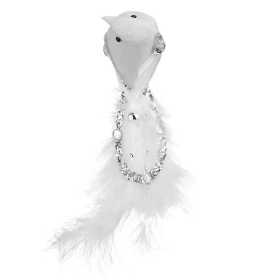 Lot de 2 oiseaux Leandro sur pince Blanc 4
