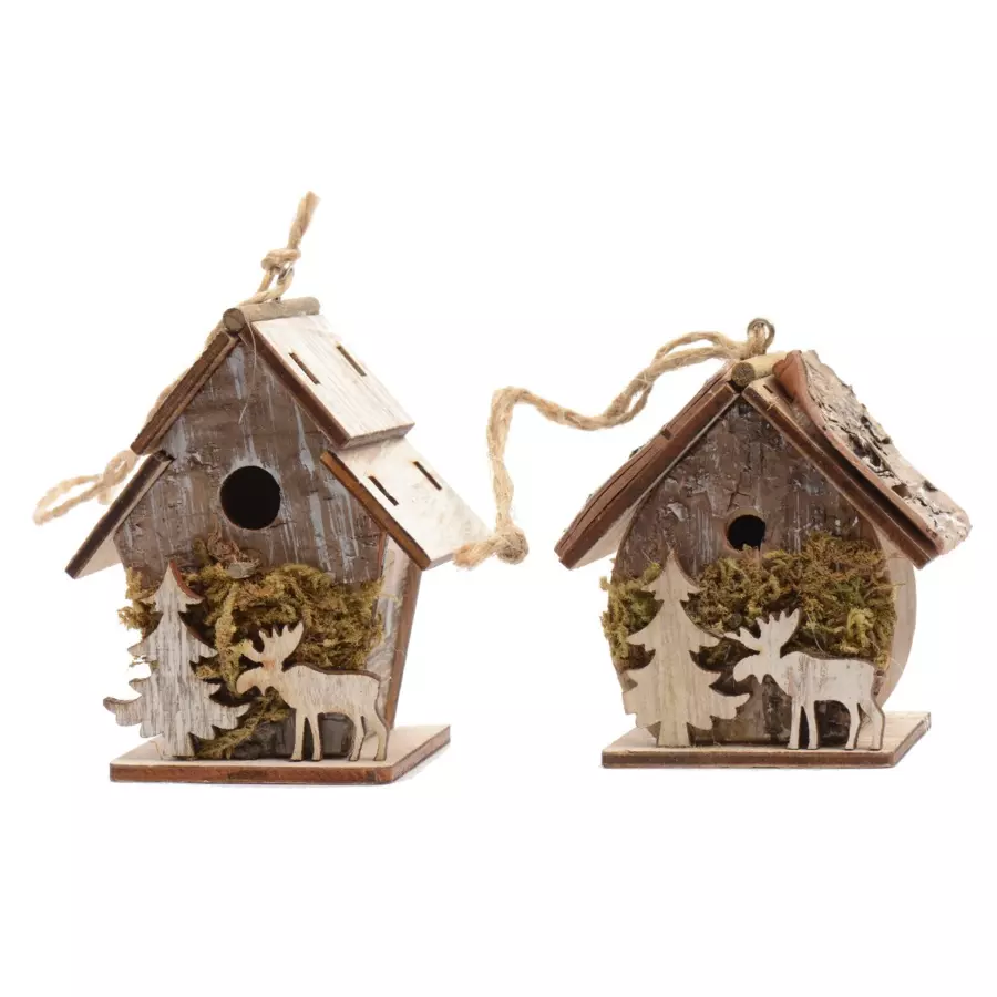 Lot de 2 nichoirs Ecorce à suspendre Marron 4