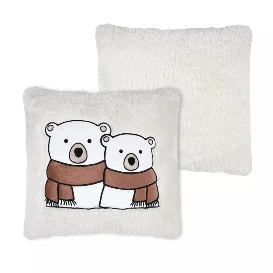 Coussin de noël carré (45 cm) Douillet Ecru 4