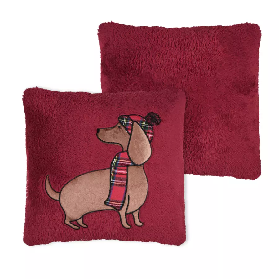 Coussin de noël carré (45 cm) Douillet Rouge 4