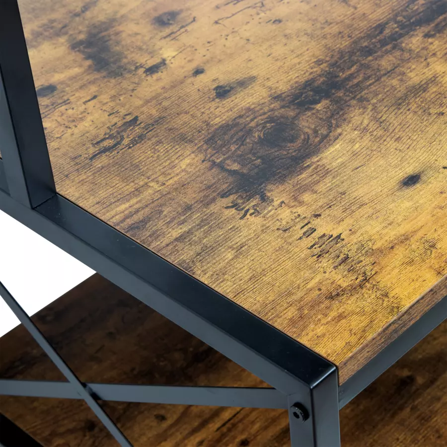 Mueble portabotellas industrial con 10 compartimentos y portavasos (H178 cm) Léon Marrón 4