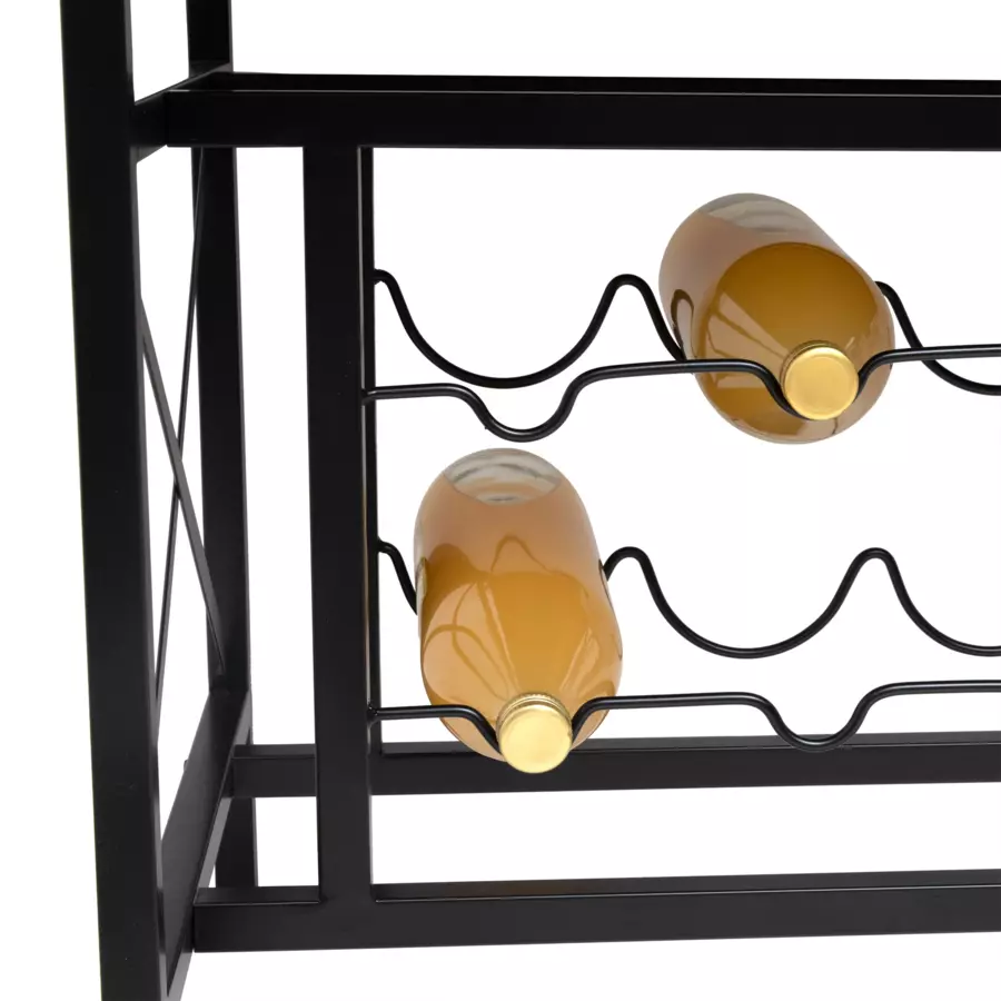 Mueble portabotellas industrial con 10 compartimentos y portavasos (H178 cm) Léon Marrón 5