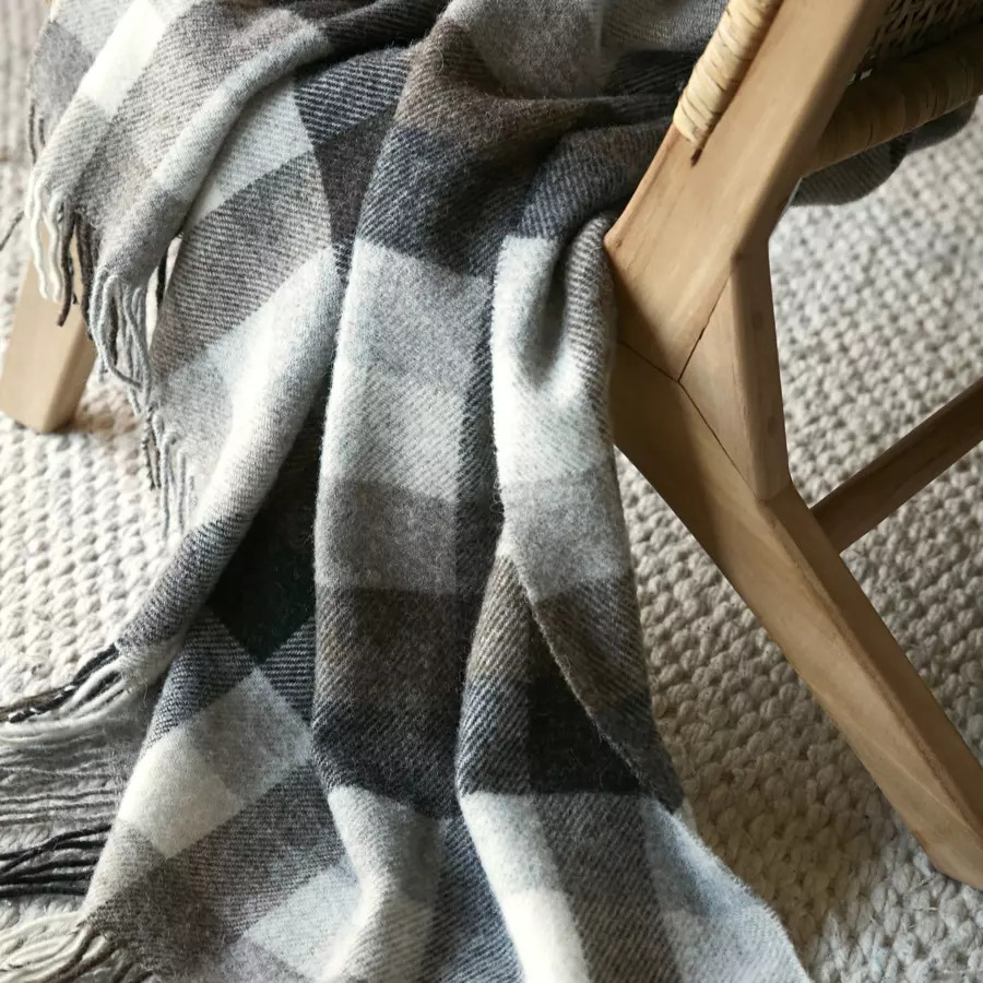 Plaid laine (200 cm) Marcel Gris