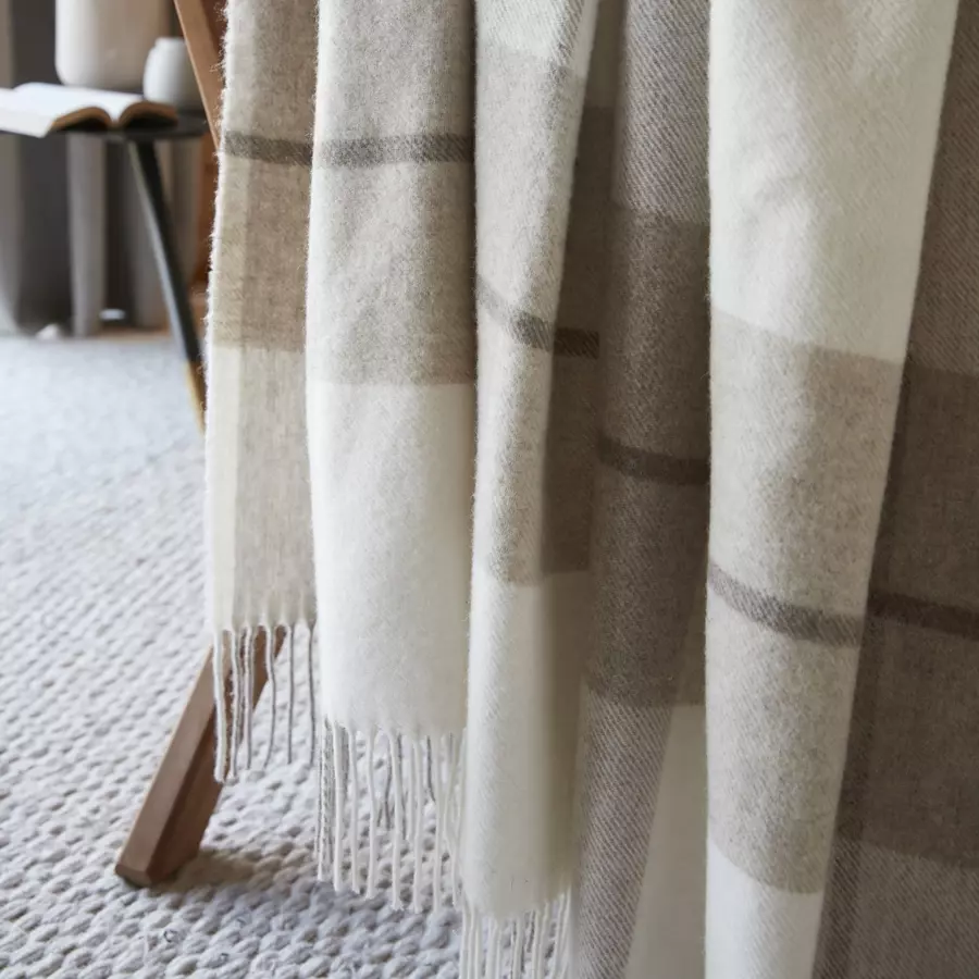Plaid in lana (200 cm) Marius Beige