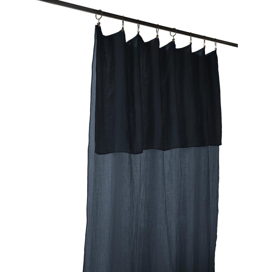 Höhenverstellbarer Vorhang aus Baumwoll-Gaze (140 x max. 300 cm) Gaïa Dunkelblau 5