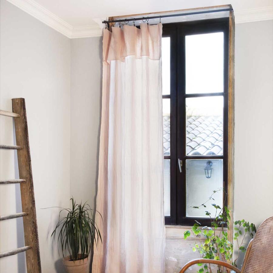 Höhenverstellbarer Vorhang aus Baumwoll-Gaze (180 x max. 300 cm) Gaïa Puderrosa 4