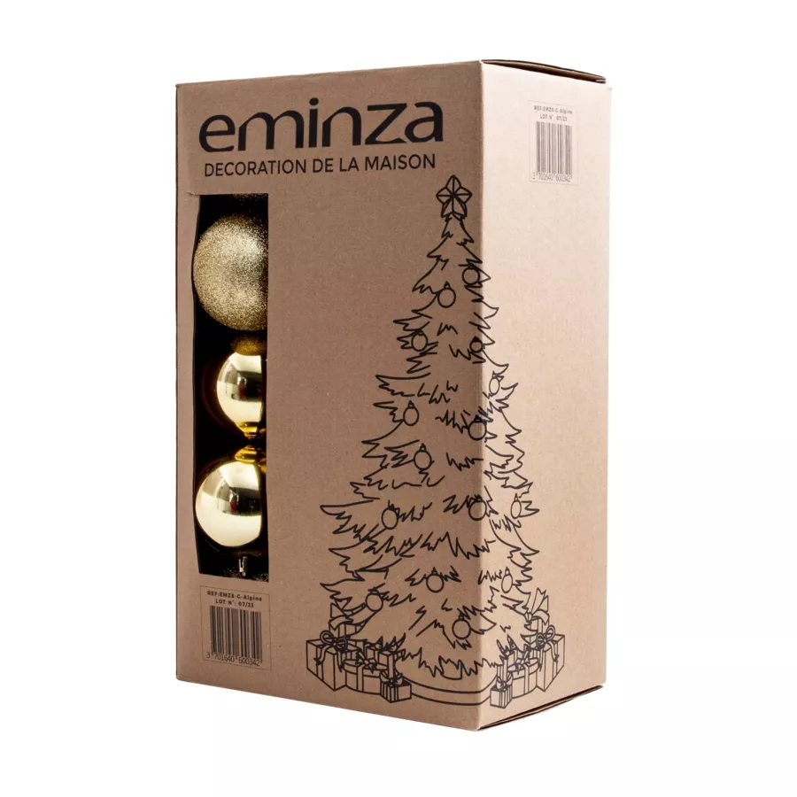 30er Set Weihnachtskugeln (D80 mm) New Alpine Gold