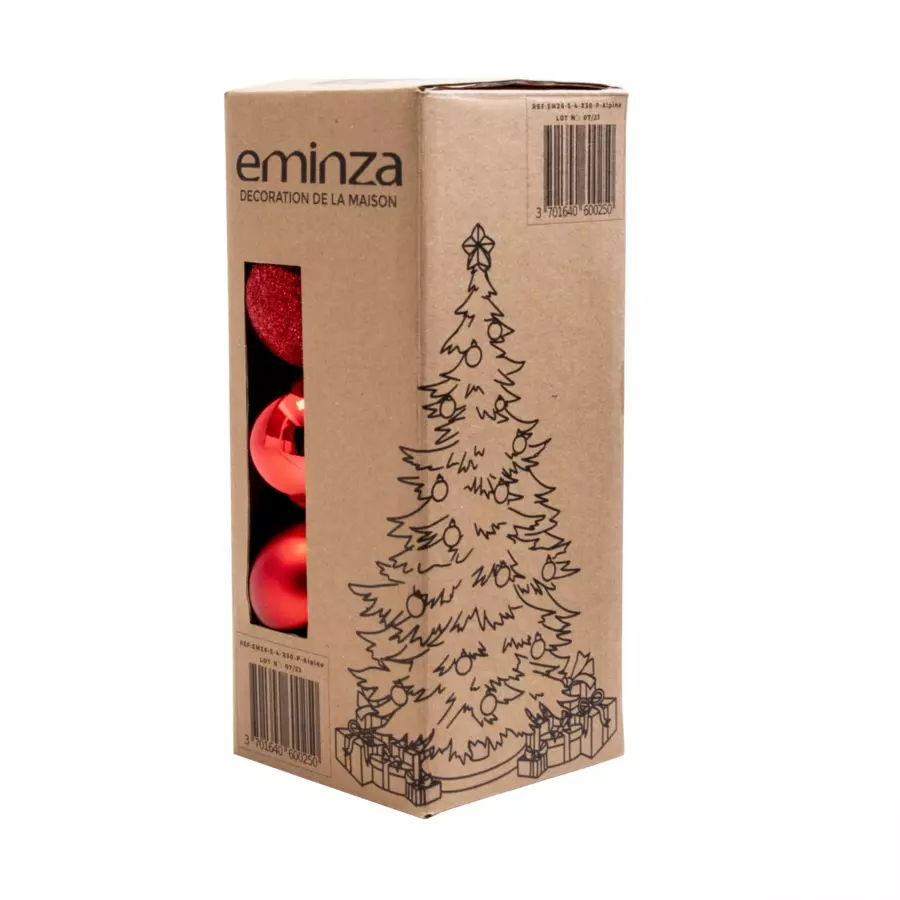 Set van 30 kerstballen New Alpine Mix Rood 5