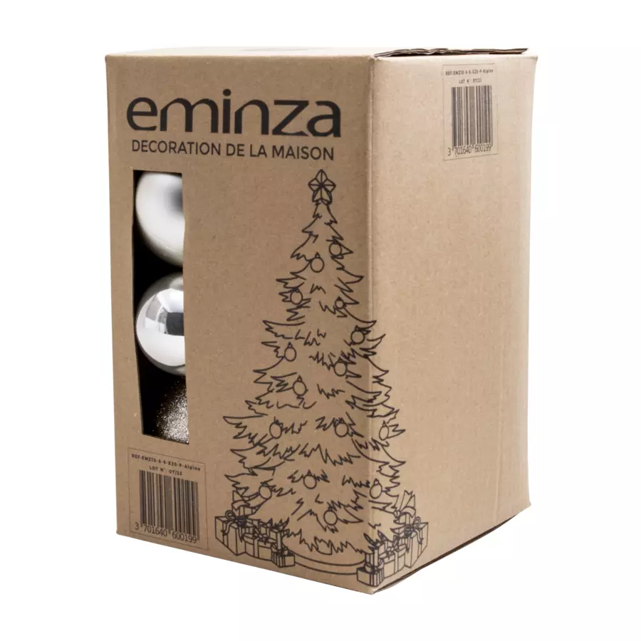 Lote de 20 bolas de Navidad  surtido New Alpine Perla 5