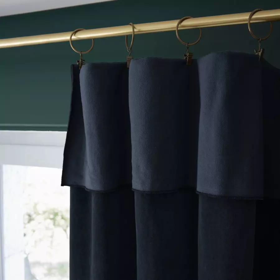 Rideau velours de coton ajustable (140 x max 270 cm) César Bleu nuit 4