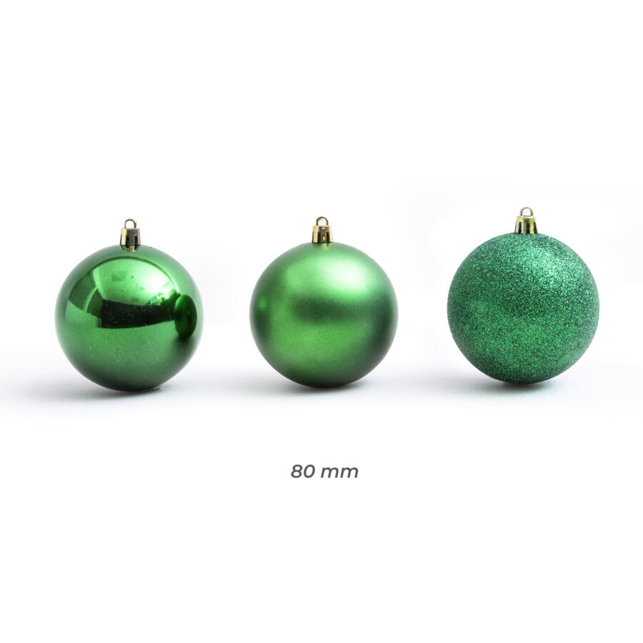 Lot de 30 boules de Noël (D80 mm) New Alpine Vert sapin 4