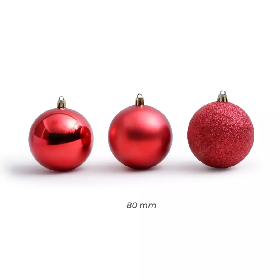 Lot de 30 boules de Noël (D80 mm) New Alpine Rouge 4