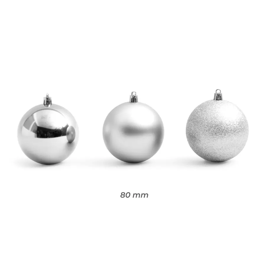 Set van 30 kerstballen (D80 mm) New Alpine zilver 4