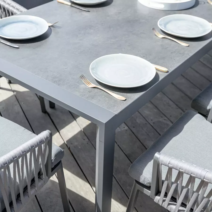 Tuintafel uitschuifbaar 12 zitplaatsen Aluminium Amalfi (300 x 96 cm) - Antraciet grijs