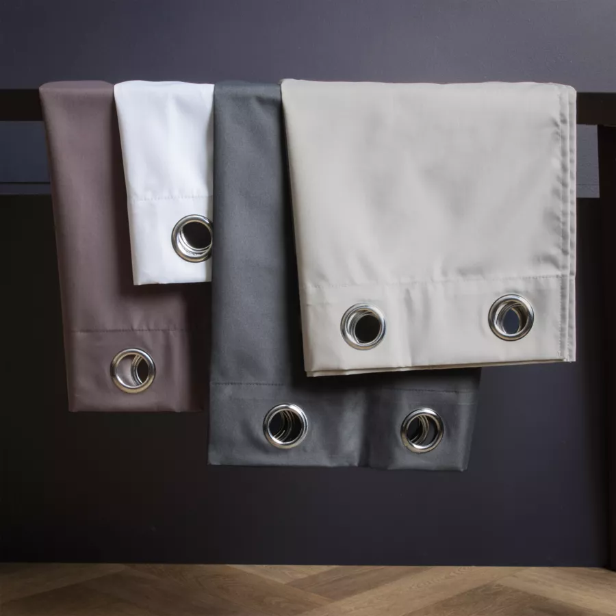 EM RIDEAU A OEILLETS 140 x 240 CM POLYESTER UNI THERMIQUE SUMMIT TAUPE